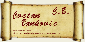 Cvetan Banković vizit kartica